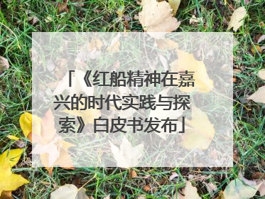 《红船精神在嘉兴的时代实践与探索》白皮书发布