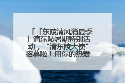 「东陵清风消夏季」清东陵暑期特别活动，“清东陵大使”招募啦！用你的热爱守护世界遗产！