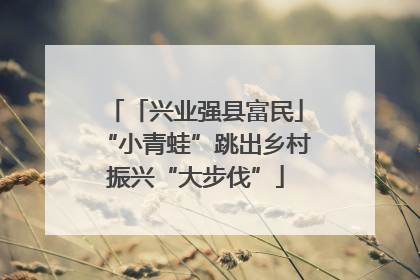 「兴业强县富民」“小青蛙”跳出乡村振兴“大步伐”