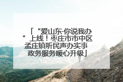 “爱山东·你说我办”上线！枣庄市市中区孟庄镇听民声办实事 政务服务暖心升级