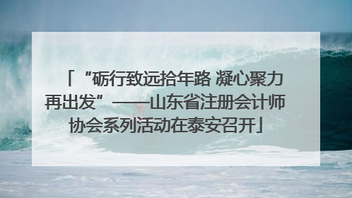“砺行致远拾年路 凝心聚力再出发”——山东省注册会计师协会系列活动在泰安召开