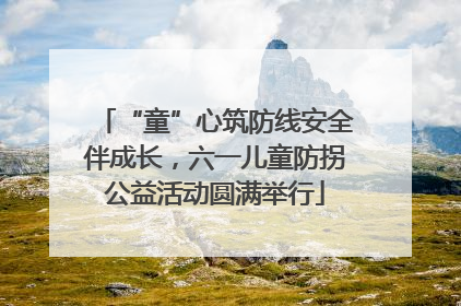 “童”心筑防线安全伴成长，六一儿童防拐公益活动圆满举行