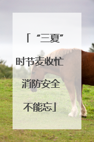 “三夏”时节麦收忙 消防安全不能忘