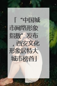 “中国城市网络形象指数”发布，西安文化形象居特大城市榜首