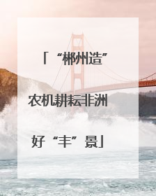 “郴州造”农机耕耘非洲好“丰”景