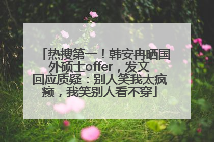 热搜第一！韩安冉晒国外硕士offer，发文回应质疑：别人笑我太疯癫，我笑别人看不穿