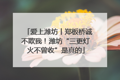 爱上潍坊丨郑板桥诚不欺我！潍坊“三更灯火不曾收”是真的