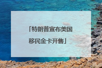 特朗普宣布美国移民金卡开售