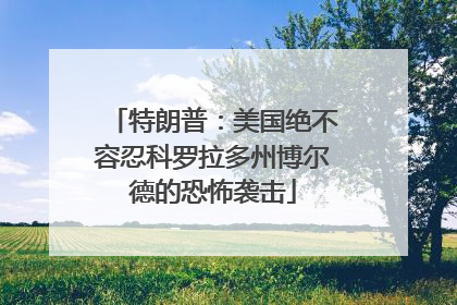 特朗普：美国绝不容忍科罗拉多州博尔德的恐怖袭击