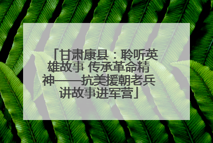 甘肃康县：聆听英雄故事 传承革命精神——抗美援朝老兵讲故事进军营