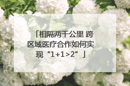 相隔两千公里 跨区域医疗合作如何实现“1+1>2”