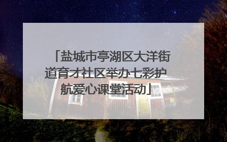 盐城市亭湖区大洋街道育才社区举办七彩护航爱心课堂活动