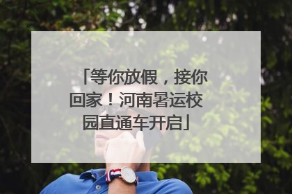 等你放假，接你回家！河南暑运校园直通车开启