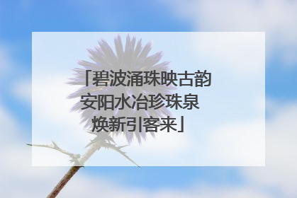 碧波涌珠映古韵 安阳水冶珍珠泉焕新引客来