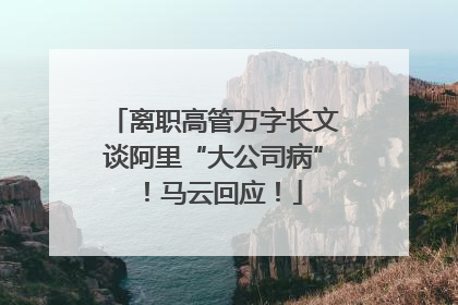 离职高管万字长文谈阿里“大公司病”！马云回应！