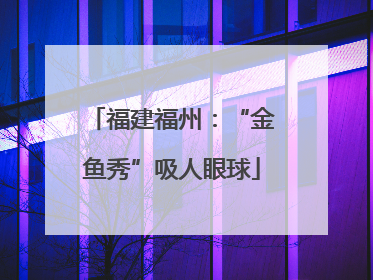 福建福州：“金鱼秀”吸人眼球