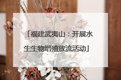 福建武夷山：开展水生生物增殖放流活动