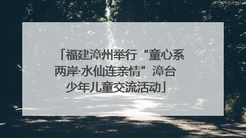 福建漳州举行“童心系两岸·水仙连亲情”漳台少年儿童交流活动