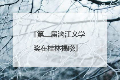第二届漓江文学奖在桂林揭晓
