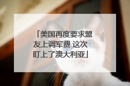 美国再度要求盟友上调军费 这次盯上了澳大利亚