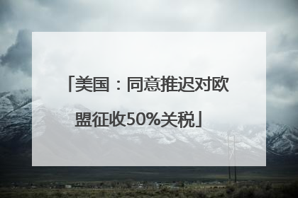 美国：同意推迟对欧盟征收50%关税