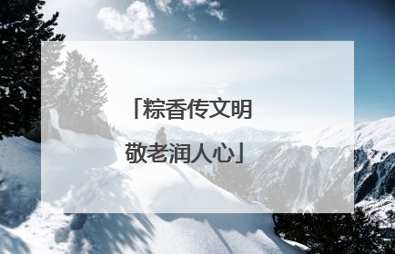 粽香传文明 敬老润人心