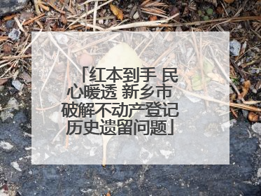 红本到手 民心暖透 新乡市破解不动产登记历史遗留问题