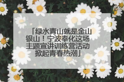绿水青山就是金山银山！宁波奉化这场主题宣讲训练营活动掀起青春热潮