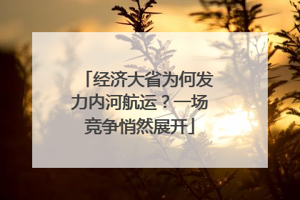 经济大省为何发力内河航运？一场竞争悄然展开