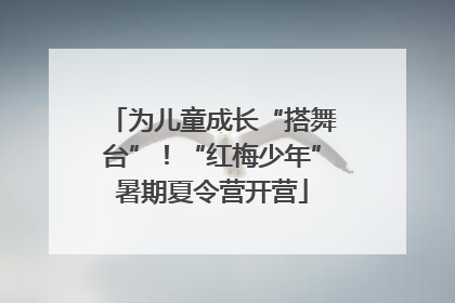 为儿童成长“搭舞台”！“红梅少年”暑期夏令营开营