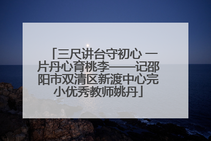 三尺讲台守初心 一片丹心育桃李——记邵阳市双清区新渡中心完小优秀教师姚丹