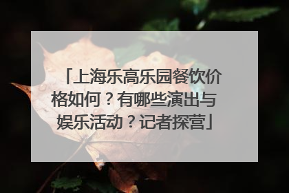 上海乐高乐园餐饮价格如何？有哪些演出与娱乐活动？记者探营