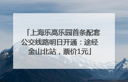 上海乐高乐园首条配套公交线路明日开通：途经金山北站，票价1元
