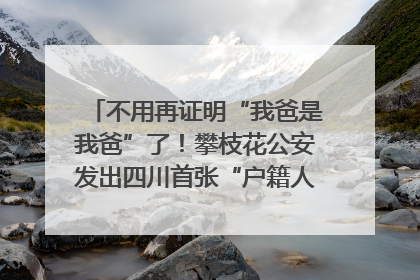 不用再证明“我爸是我爸”了！攀枝花公安发出四川首张“户籍人口直系亲属关系谱”