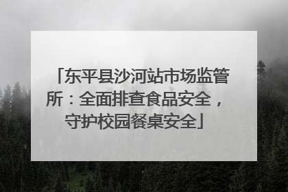 东平县沙河站市场监管所：全面排查食品安全，守护校园餐桌安全