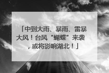 中到大雨、暴雨、雷暴大风！台风“蝴蝶”来袭，或将影响湖北！