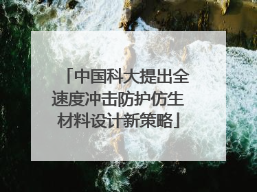 中国科大提出全速度冲击防护仿生材料设计新策略