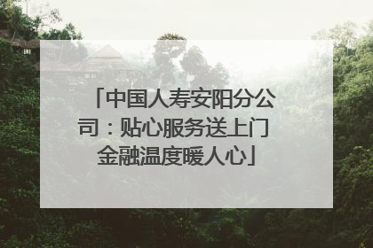 中国人寿安阳分公司：贴心服务送上门 金融温度暖人心