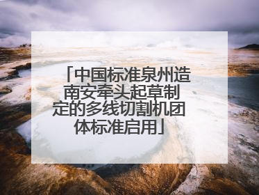 中国标准泉州造 南安牵头起草制定的多线切割机团体标准启用