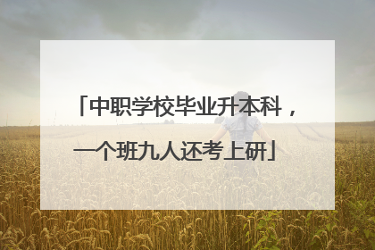 中职学校毕业升本科，一个班九人还考上研