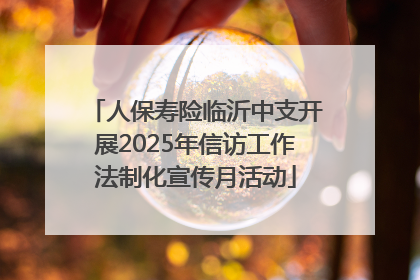 人保寿险临沂中支开展2025年信访工作法制化宣传月活动