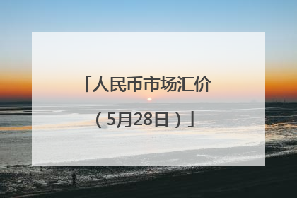 人民币市场汇价（5月28日）