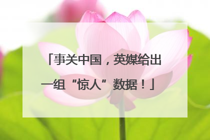 事关中国，英媒给出一组“惊人”数据！