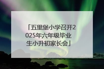 五里堡小学召开2025年六年级毕业生小升初家长会