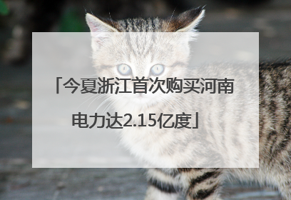 今夏浙江首次购买河南电力达2.15亿度