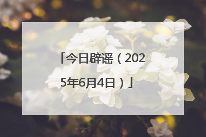 今日辟谣（2025年6月4日）