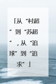 从“村超”到“苏超”，从“追球”到“追求”