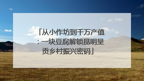 从小作坊到千万产值：一块豆腐解锁昆明呈贡乡村振兴密码