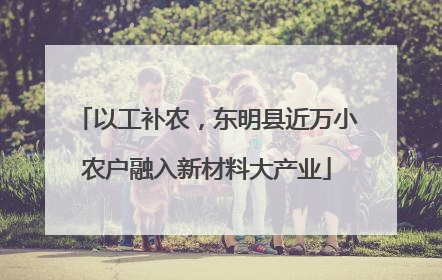 以工补农，东明县近万小农户融入新材料大产业