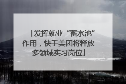 发挥就业“蓄水池”作用，快手美团将释放多领域实习岗位
